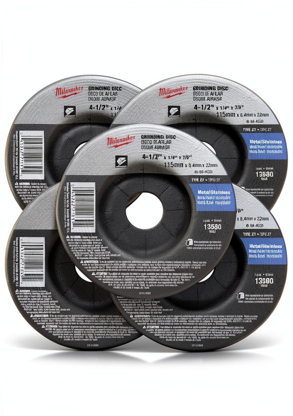Milwaukee 4-1/2" Grinding Wheel 5 Pack Depressed Aggressive Metal-1
