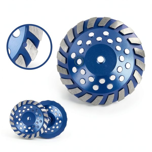SALI 7 Inch Concrete Grinding Wheels 20 Turbo Diamond Segments 5/8-11 Arbor Diamond Grinding Wheel Fit for Paint, Epoxy, Mastic, Coating Removal-2