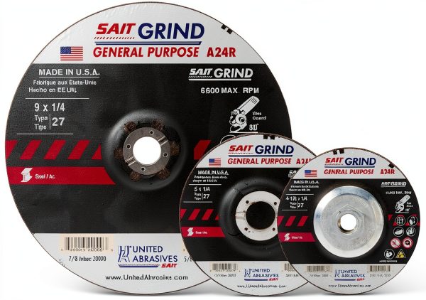 United Abrasives-SAIT 20063 A24R General Purpose/Long Life Grinding Wheel (Type 27/Depressed Center) 4 1/2" x 1/4" x 7/8", 25-Pack-2