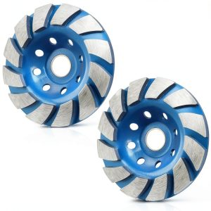 4.5 Inch Concrete Grinding Wheel 4 1/2 Inch for Angle Grinder,2 Pcs 12-Segment Diamond Cup Grinder Wheel for Grinding and Polishing Stone Concrete Surface, Stones, Cement, Marble-0