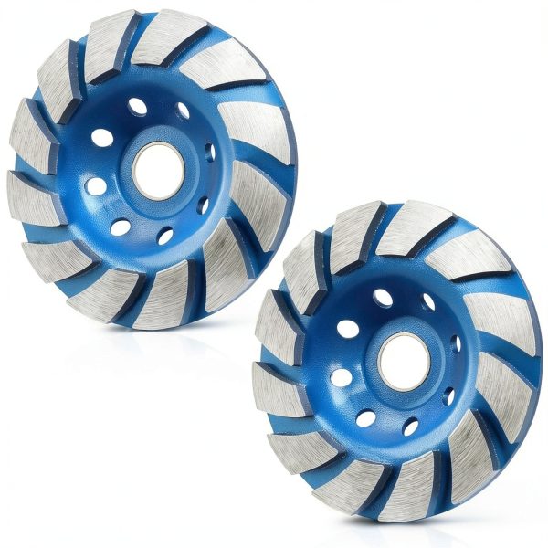 4.5 Inch Concrete Grinding Wheel 4 1/2 Inch for Angle Grinder,2 Pcs 12-Segment Diamond Cup Grinder Wheel for Grinding and Polishing Stone Concrete Surface, Stones, Cement, Marble-0