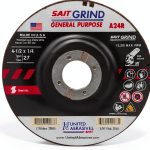 United Abrasives-SAIT 20063 A24R General Purpose/Long Life Grinding Wheel (Type 27/Depressed Center) 4 1/2" x 1/4" x 7/8", 25-Pack-0